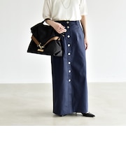 《予約》quaranciel:〈洗濯機可能〉フロントボタン Iライン タイト スカート