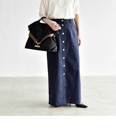 《予約》quaranciel:〈洗濯機可能〉フロントボタン Iライン タイト スカート