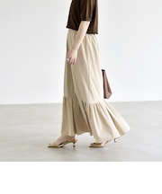 《予約》quaranciel:〈接触冷感/UVカット/撥水〉マルチファンクション ティアードスカート