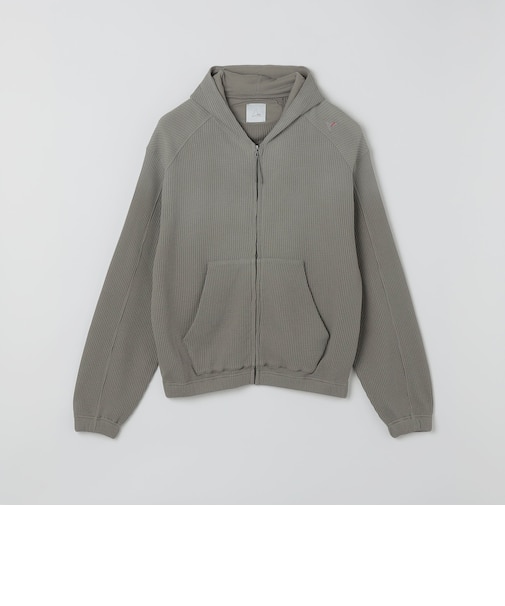 ROA: SUN FADED ORGANIC WAFFLE ZIP UP HOODIE