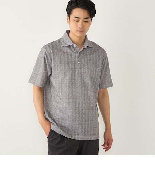 SHIPS Colors:〈吸水速乾〉カノコ グレンチェック ワイドカラー ポロシャツ