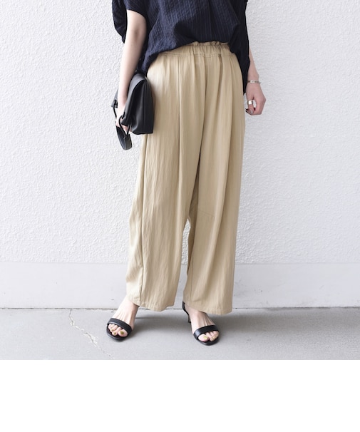 《予約》SHIPS Colors:〈手洗い可能〉レーヨンナイロン バレル パンツ◆