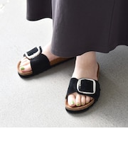 《予約》VINILO: レザー ベルト バックル フリンジ サンダル