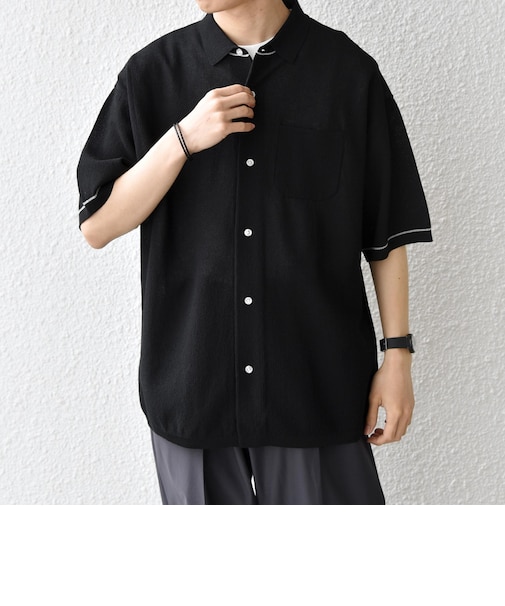 SHIPS any:〈手洗い可能〉TEXBRID(R) ドライタッチ サマー ニット シャツ◆