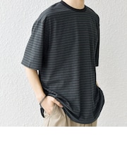 SHIPS any:〈接触冷感〉マルチ ボーダー ポケット Tシャツ◆