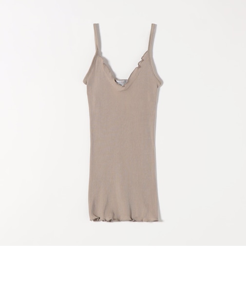 BASIC COTTON:〈洗濯機可能〉フリル リブ キャミソール