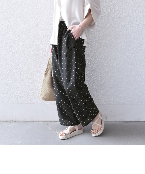 《予約》SHIPS Colors:〈手洗い可能〉カットドビー イージー パンツ◆