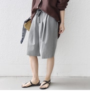 〈手洗い可能〉ギンガム サッカー ドロスト ショート パンツ