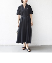 LACOSTE:〈洗濯機可能〉スキッパー ポロ マキシ ワンピース