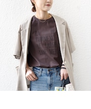 《予約》〈洗濯機可能〉メルティ コットン プリント ロゴ フレンチスリーブ TEE