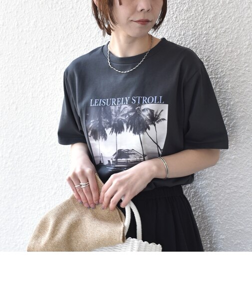 《予約》SHIPS Colors:〈接触冷感・UVカット・洗濯機可能〉PALM フォト TEE◆