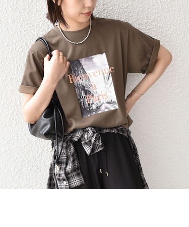 《一部追加予約》SHIPS Colors:〈接触冷感・UVカット〉PARIS フォト TEE◇