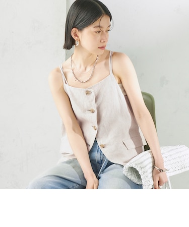 《予約》TICCA:〈手洗い可能〉リネン キャミソール ベスト