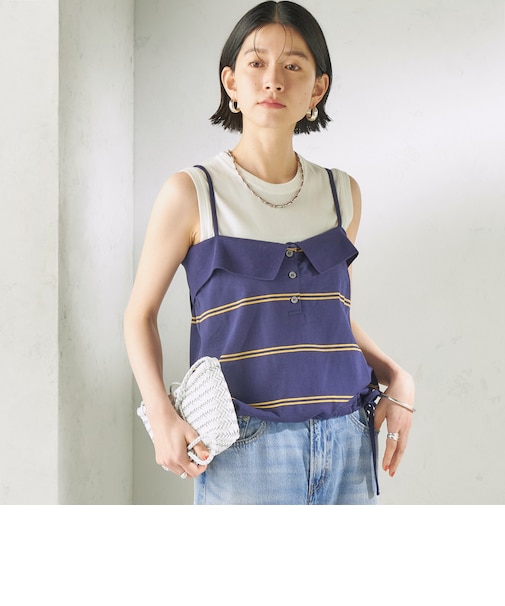 《予約》【SHIPS別注】crinkle crinkle crinkle:〈洗濯機可能〉POLO CAMI