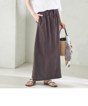 《予約》〈手洗い可能〉フィブリル ジャージー ロング スカート
