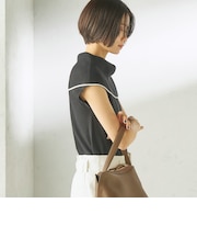 《予約》〈手洗い可能〉綿 ポリエステル 配色 2WAY 半袖 ニット