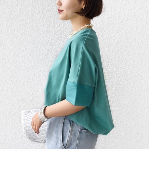 〈接触冷感 / 手洗い可能〉裾 バルーン シアー ドッキング プルオーバー