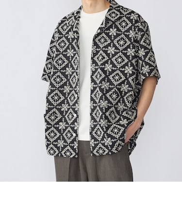 BENCH MARKING SHIRTS: エンブロイダリー オープンカラー シャツ