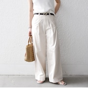 《予約》SHIPS any:〈洗濯機可能〉コットン 2タック コクーン ワイド パンツ