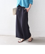 《予約》SHIPS Colors:〈手洗い可能〉ナイロンレーヨン ストライプ イージーパンツ◆