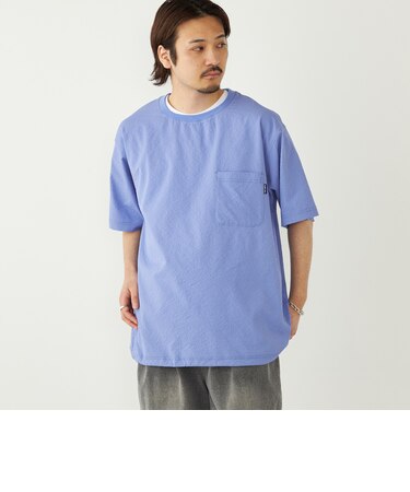 SHIPS Colors:〈接触冷感・吸水速乾・洗濯機可能〉ライト シアサッカー Tシャツ