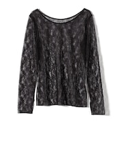 little black:〈手洗い可能〉2WAY レース ロング スリーブ TEE