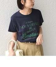 《予約》SHIPS Colors:〈洗濯機可能〉フロッキー コンビ プリント TEE◆
