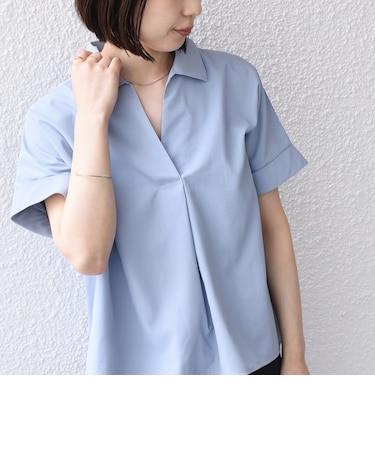 《予約》SHIPS Colors:〈汗染み軽減・吸水速乾〉ASSET(TM) スキッパー シャツ◆