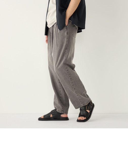 《予約》SHIPS Colors:〈洗濯機可能〉ライト デニム ワイド テーパード パンツ◆