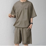 【WEB限定】SHIPS any:〈吸水速乾/UVカット〉ドライタッチ ヘンリーネック Tシャツ＋イージーショーツ＋パッカブルバッグ 3点セット◆