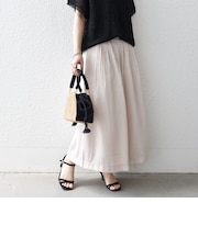 《予約》SHIPS any:〈洗濯機可能〉シャンブレー タック ガウチョ パンツ