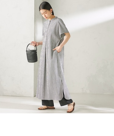 《予約》〈手洗い可能〉ACAR バンピー チェック ワンピース