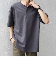 SHIPS any:〈接触冷感/吸水速乾/UVカット/遮熱〉Raylock ヘンリーネック Tシャツ◆