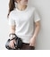 《予約》SHIPS any:〈洗濯機可能〉透かし レース 半袖 クルーネック Tシャツ