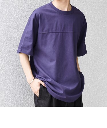 SHIPS any:〈接触冷感/吸水速乾/UVカット/遮熱〉Raylock フットボール Tシャツ◆