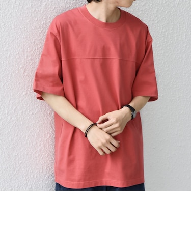 SHIPS any:〈接触冷感/吸水速乾/UVカット/遮熱〉Raylock フットボール Tシャツ◆