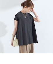 《予約》SHIPS Colors:〈接触冷感・手洗い可能〉クールタッチ シアー フレア Tシャツ◆