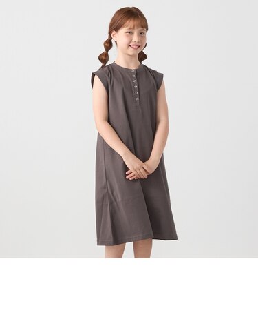 SHIPS any: ヘンリーネック ノースリーブ Tシャツ ワンピース<KIDS>