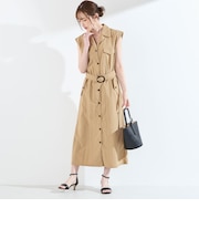 《予約》SHIPS Colors:〈接触冷感・UVカット・透湿〉ファンクション シャツ ワンピース◆