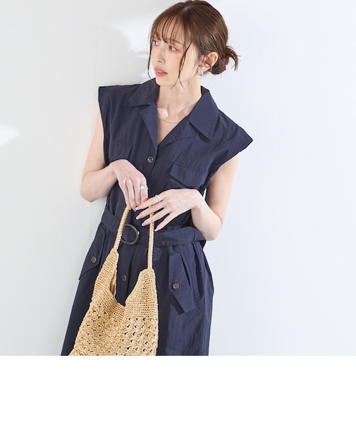 《予約》SHIPS Colors:〈接触冷感・UVカット・透湿〉ファンクション シャツ ワンピース◆