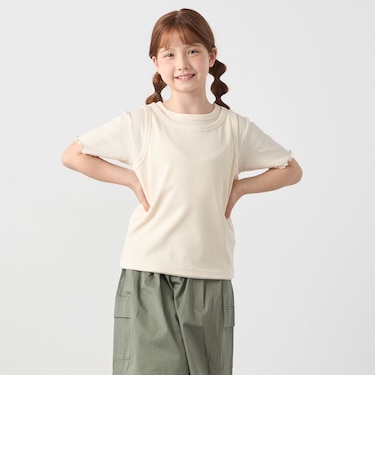 SHIPS any: リブTシャツ＆タンクトップ レイヤードセット<KIDS>
