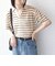 《予約》SHIPS Colors:〈手洗い可能〉シアー ボーダー スキッパー ニット◆