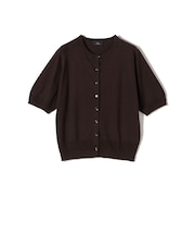 SHIPS Primary Navy Label:〈手洗い可能〉シルク リネン 半袖 カーディガン