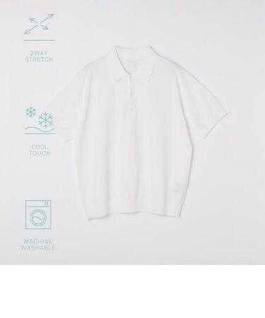 SHIPS:〈洗濯機可能/接触冷感〉ファンクション ショート スリーブ  ニット ポロシャツ