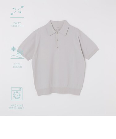 SHIPS:〈洗濯機可能/接触冷感〉ファンクション ショート スリーブ  ニット ポロシャツ