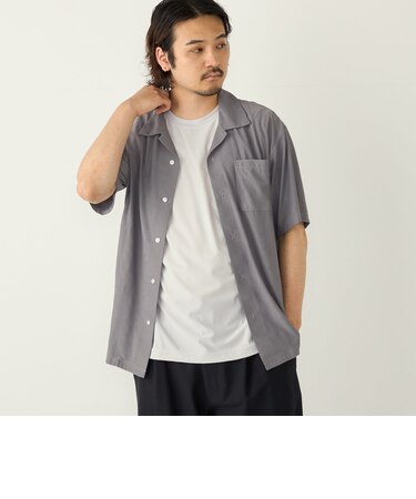 SHIPS Colors:〈接触冷感〉カット ジャカード オープンカラー シャツ