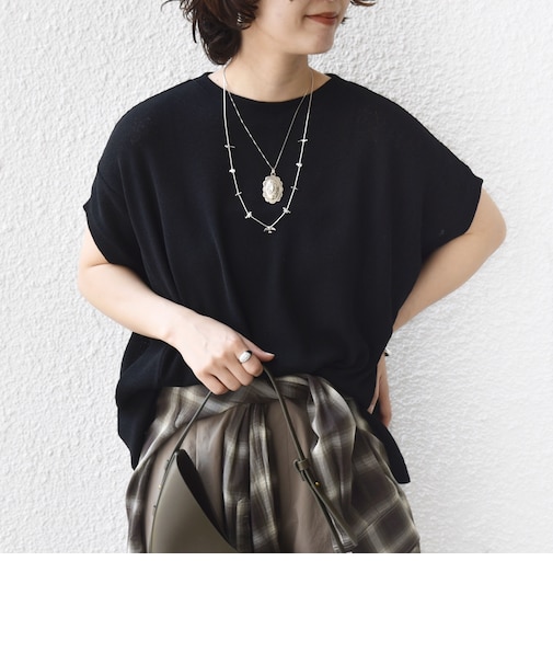 《予約》【WEB限定】シアー ワッフル スリット TEE