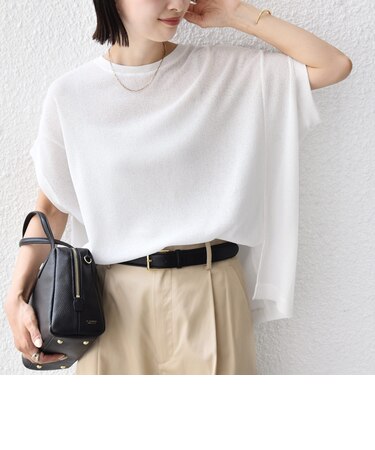 《予約》【WEB限定】シアー ワッフル スリット TEE