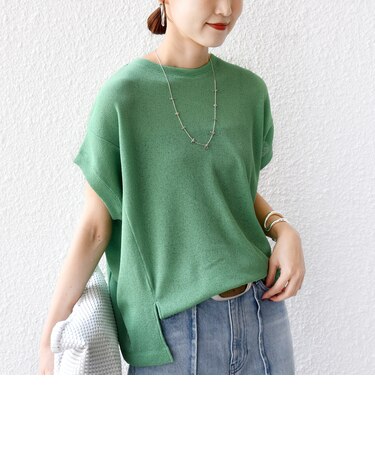 《予約》【WEB限定】シアー ワッフル スリット TEE