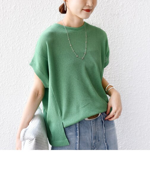 《予約》【WEB限定】シアー ワッフル スリット TEE